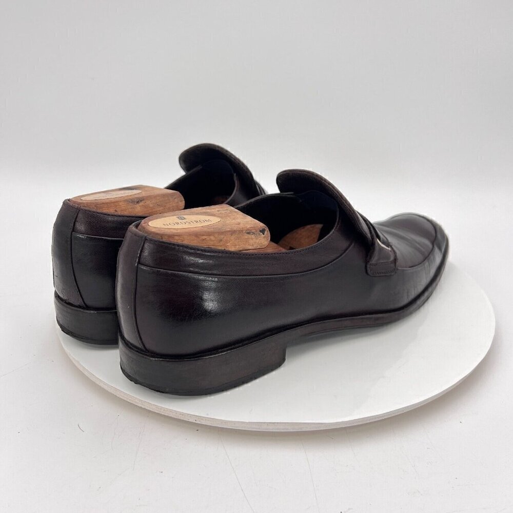 Ermenegildo Zegna Men Size 9D Brown Leather Penny Loafers Slip On Dress Shoes - Picture 5 of 16